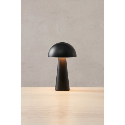 Markslöjd 108655 - LED fényerőszabályozható, tölthető asztali lámpa FUNGI LED/1,5W/5V 2000 mAh IP44 fekete