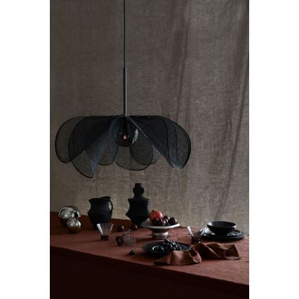 Markslöjd 108662 - Csillár zsinóron STYRKA 1xE27/40W/230V átm. 75 cm fekete