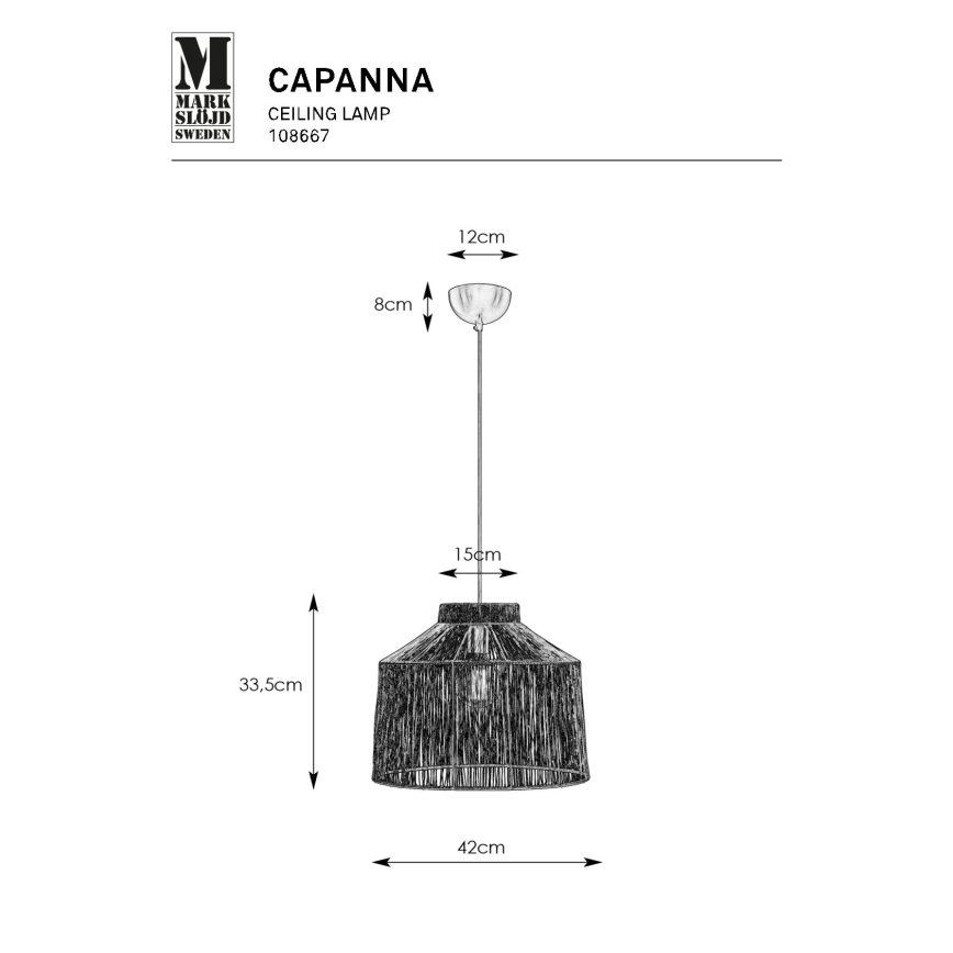 Markslöjd 108667 - Csillár zsinóron CAPANNA 1xE27/40W/230V réz