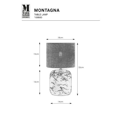 Markslöjd 108683 - Asztali lámpa MONTAGNA 1xE14/40W/230V 32 cm bézs/fekete