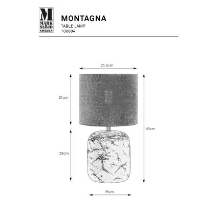 Markslöjd 108684 - Asztali lámpa MONTAGNA 1xE14/40W/230V 45 cm bézs/fekete