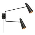 Markslöjd 108690 - Fali lámpa PEAK 2xE14/40W/230V fekete