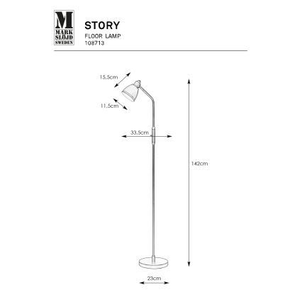 Markslöjd 108713 - Állólámpa STORY 1xE14/40W/230V fekete