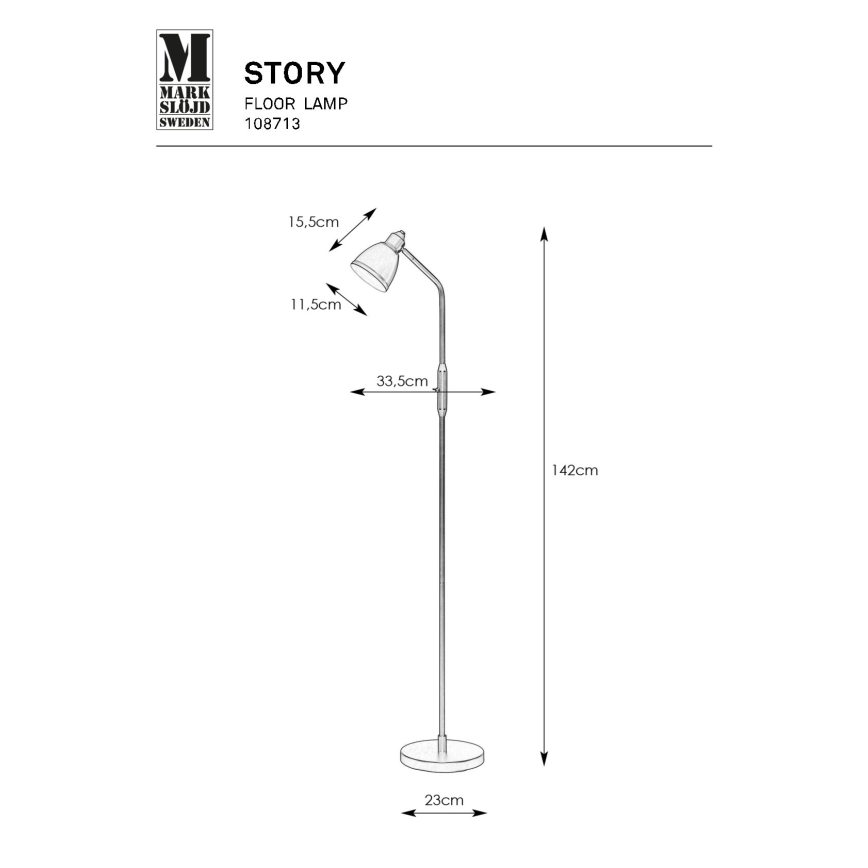 Markslöjd 108713 - Állólámpa STORY 1xE14/40W/230V fekete