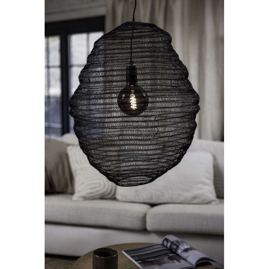 Markslöjd 108772 - Csillár zsinóron TAZZA 1xE27/40W/230V fekete