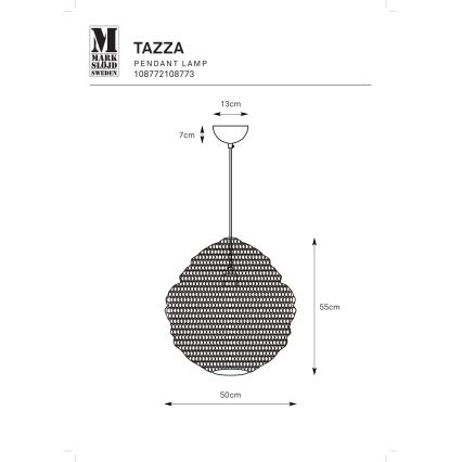 Markslöjd 108772 - Csillár zsinóron TAZZA 1xE27/40W/230V fekete