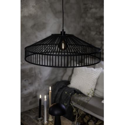 Markslöjd 108782 - Csillár zsinóron TAPA 1xE27/40W/230V fekete/bambusz