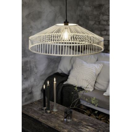 Markslöjd 108783 - Csillár zsinóron TAPA 1xE27/40W/230V bézs/bambusz