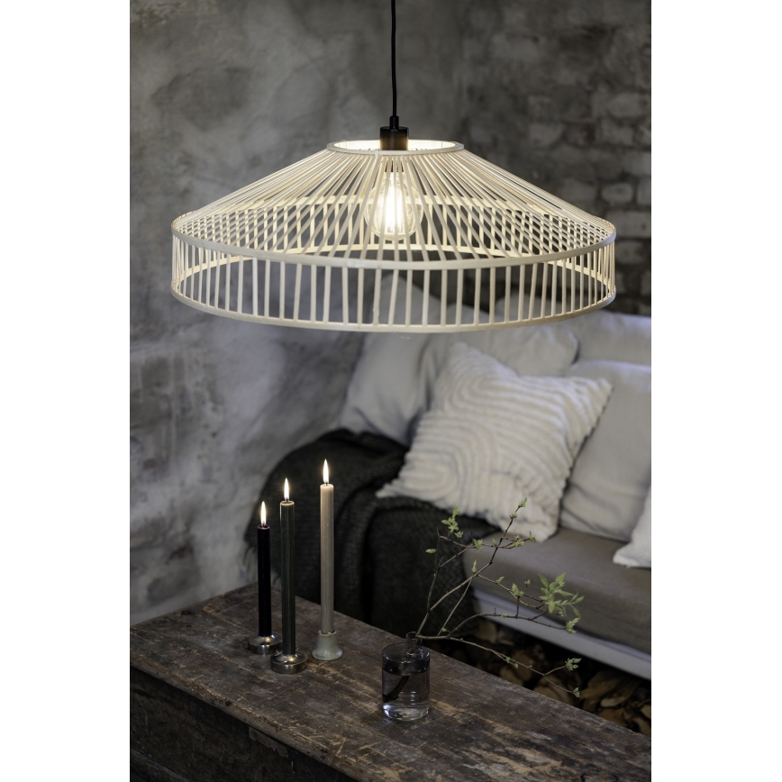 Markslöjd 108783 - Csillár zsinóron TAPA 1xE27/40W/230V bézs/bambusz