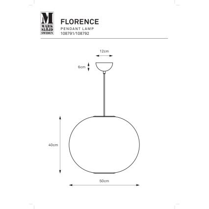 Markslöjd 108792 - Csillár zsinóron FORENCE 1xE27/40W/230V átm. 50 cm fehér