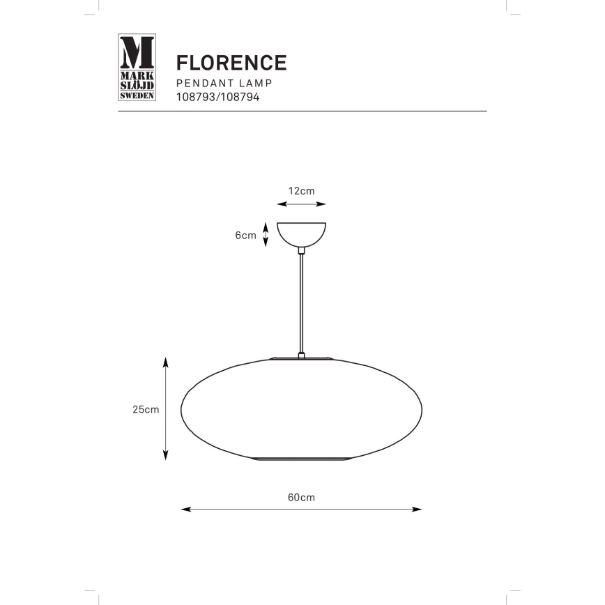 Markslöjd 108794 - Csillár zsinóron FORENCE 1xE27/40W/230V átm. 60 cm fehér