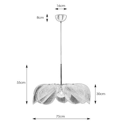 Markslöjd 108818 - Csillár zsinóron STYRKA 1xE27/40W/230V átm. 75 cm fehér