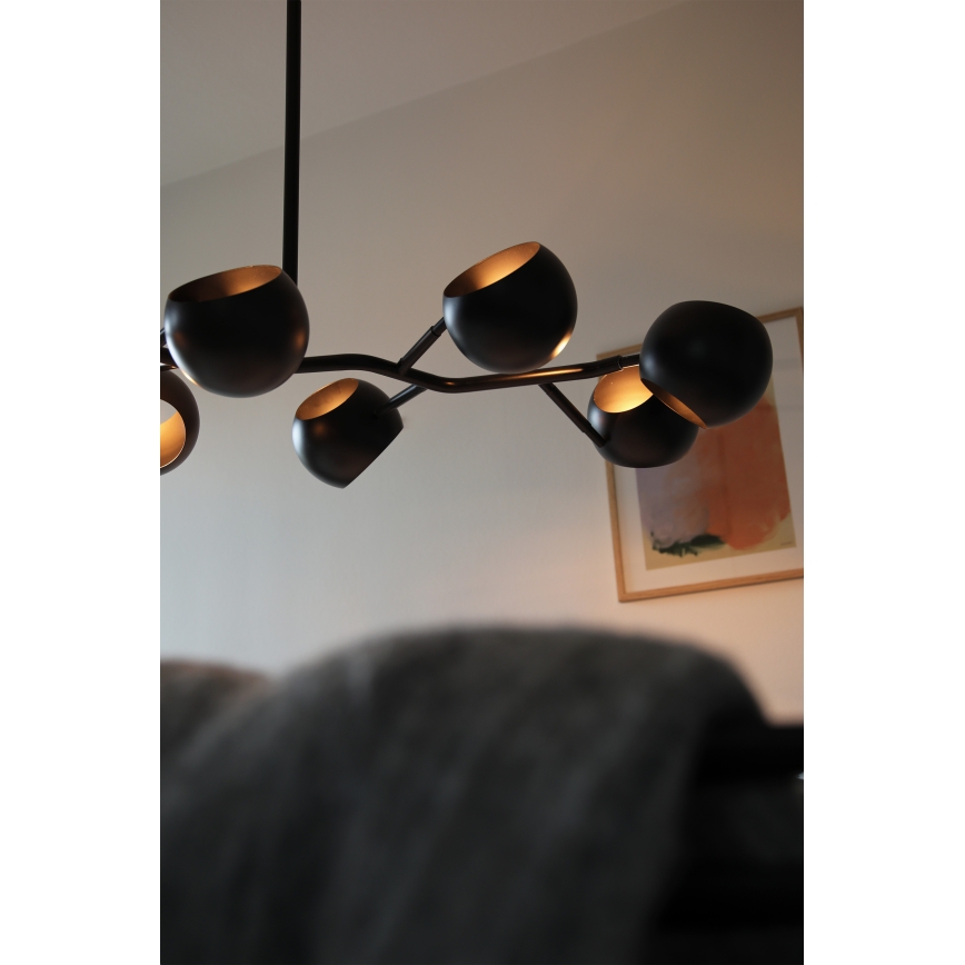 Markslöjd 108852 - Csillár rúdon EDGAR 8xE14/40W/230V fekete