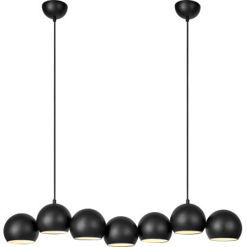 Markslöjd 108860 - Csillár zsinóron CUPOLO 7xE14/40W/230V fekete