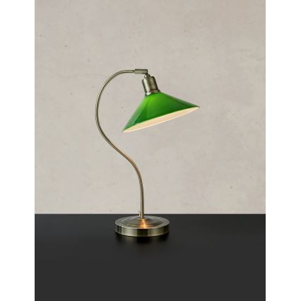 Markslöjd 108864 - Asztali lámpa VELA 1xE27/40W/230V réz/zöld