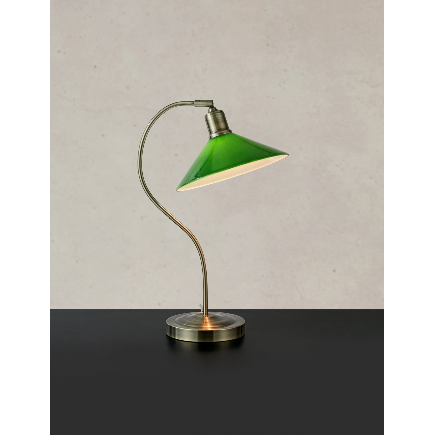 Markslöjd 108864 - Asztali lámpa VELA 1xE27/40W/230V réz/zöld