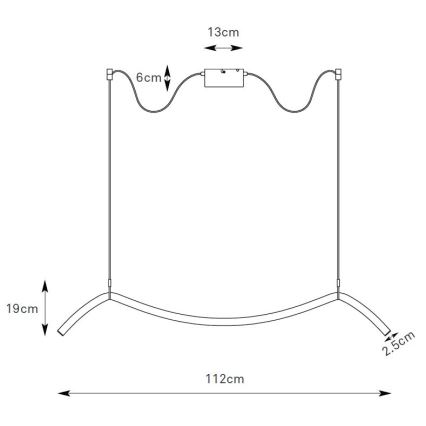 Markslöjd 108873 - Fényerőszabályozható LED csillár kábeles felfüggesztéssel MELT LED/13W/230V 112 cm fekete