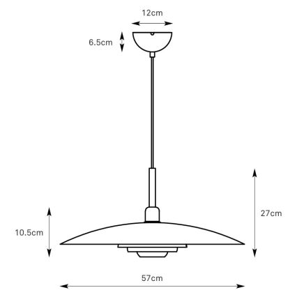 Markslöjd 108876 - Kábeles függőlámpa PINY 1xE27/60W/230V átm. 57 cm fehér