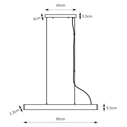Markslöjd 108892 - Dimmelhető LED függeszték kábellel PLANO LED/38W/230V fehér