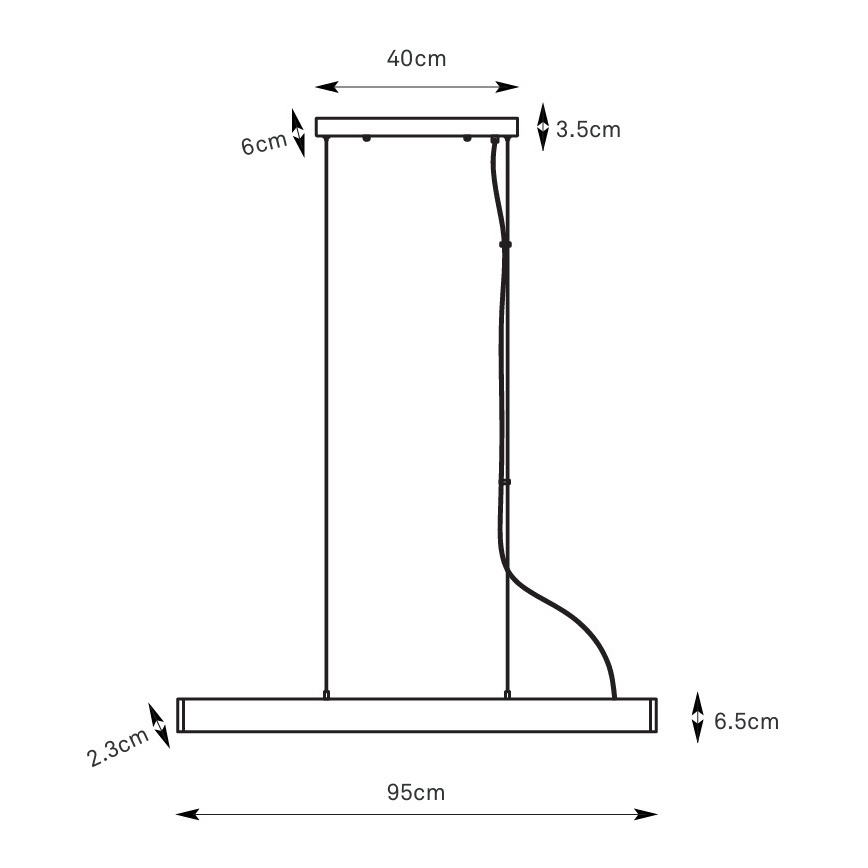Markslöjd 108892 - Dimmelhető LED függeszték kábellel PLANO LED/38W/230V fehér