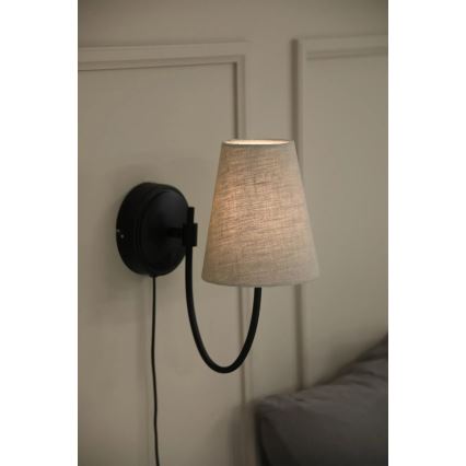 Markslöjd 108907 - AMAR fali lámpa 1xE14/40W/230V lenvászon/fekete