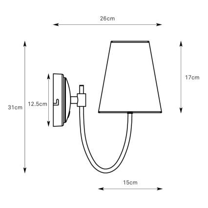 Markslöjd 108907 - AMAR fali lámpa 1xE14/40W/230V lenvászon/fekete