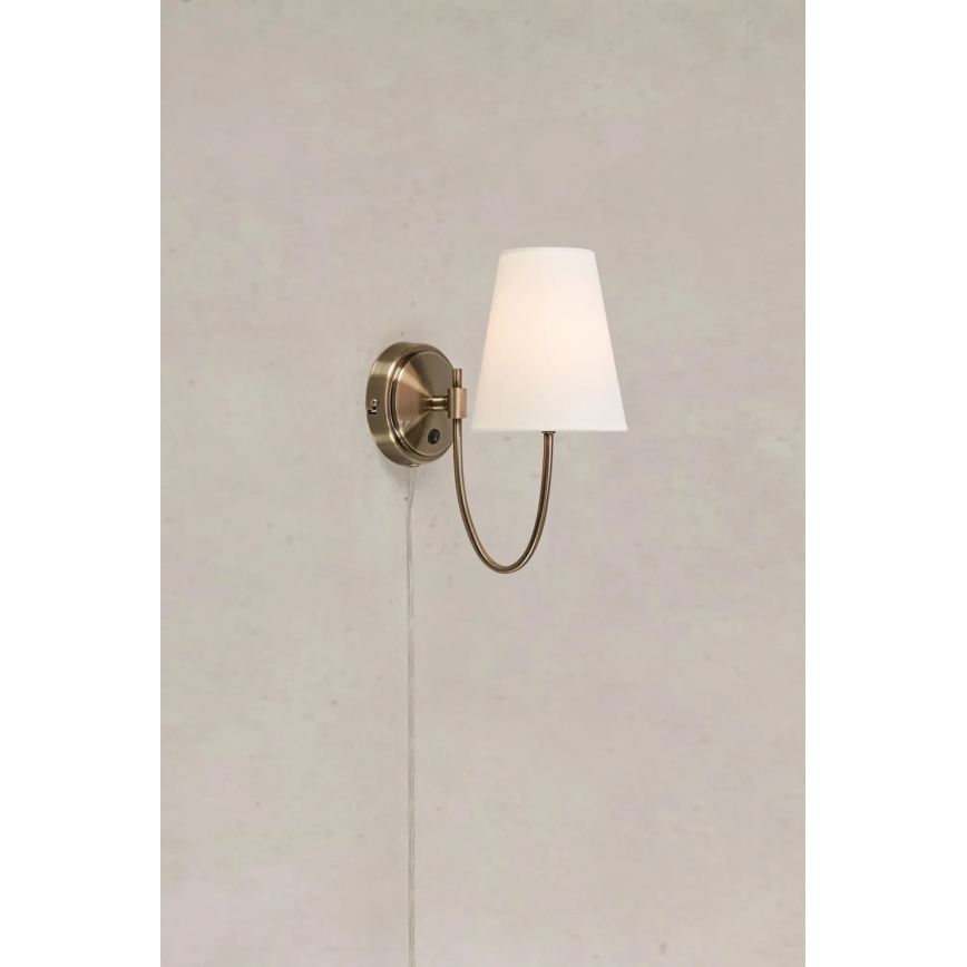 Markslöjd 108908 - AMAR fali lámpa 1xE14/40W/230V fehér/sárgaréz