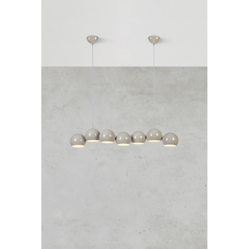 Markslöjd 108914 - Kábeles csillár CUPOLO 7xE14/40W/230V szürke