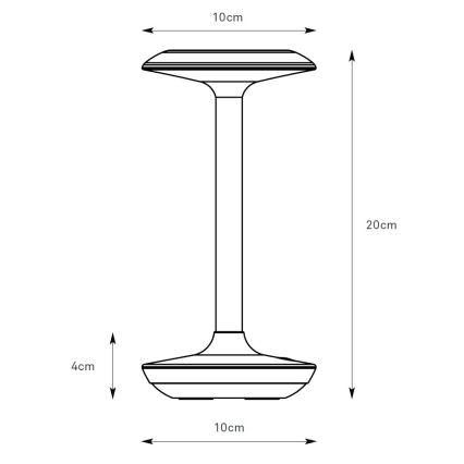 Markslöjd 108917 - LED Dimmelhető kültér újratölthető asztali lámpa PETIT LED/2W/1800 mAh 2200/2700/3000K IP44 szürke