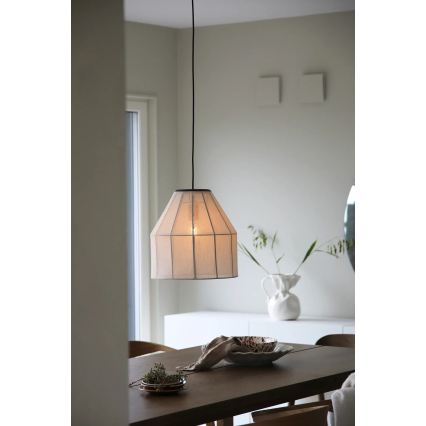Markslöjd 108956 - AIKO kábeles függőlámpa 1xE27/60W/230V Ø 37 cm krémszínű/fekete