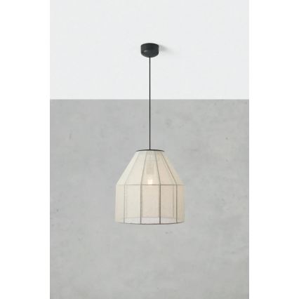 Markslöjd 108956 - AIKO kábeles függőlámpa 1xE27/60W/230V Ø 37 cm krémszínű/fekete
