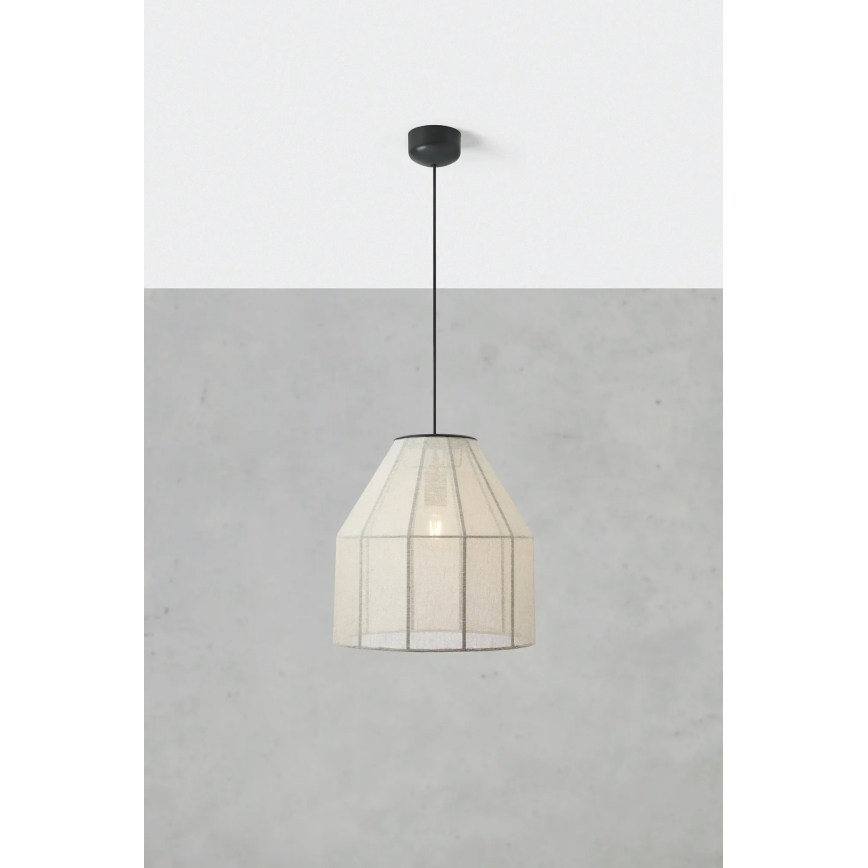 Markslöjd 108956 - AIKO kábeles függőlámpa 1xE27/60W/230V Ø 37 cm krémszínű/fekete