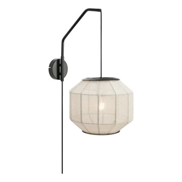 Markslöjd 108957 - Fali lámpa ASUKA 1xE27/60W/230V lenvászon/fekete