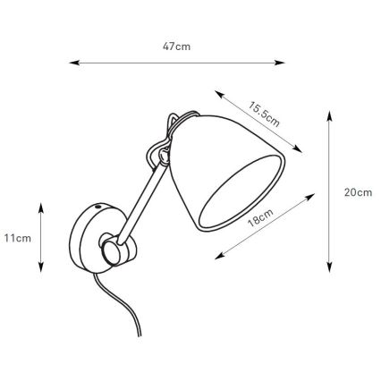 Markslöjd 108964 - TILT fali lámpa 1xE27/60W/230V szürke