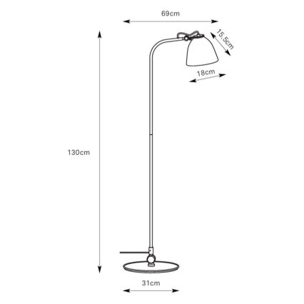 Markslöjd 108966 - állólámpa TILT 1xE27/60W/230V szürke