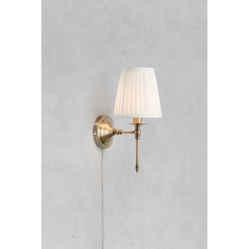 Markslöjd 108968 - Fali lámpa MANOR 1xE14/40W/230V fehér/sárgaréz