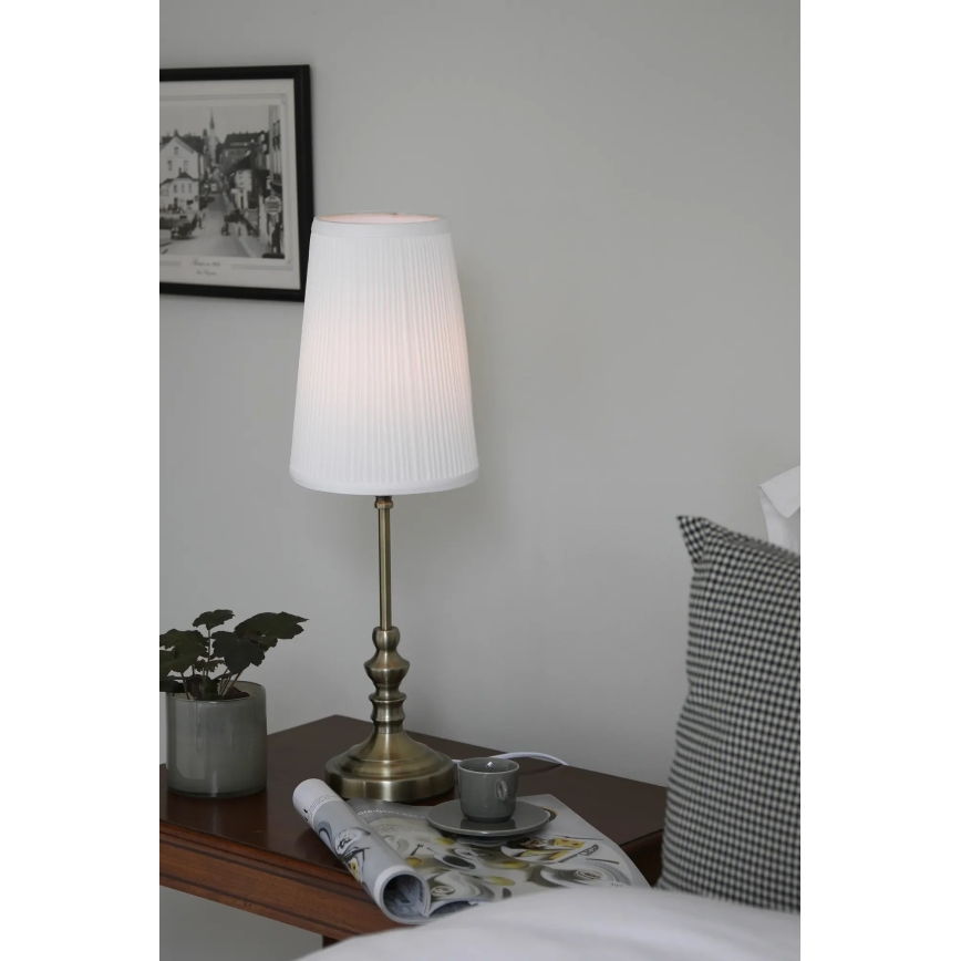 Markslöjd 108969 - Asztali lámpa NOBLE 1xE14/40W/230V 56 cm fehér/sárgaréz