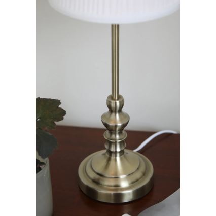 Markslöjd 108969 - Asztali lámpa NOBLE 1xE14/40W/230V 56 cm fehér/sárgaréz