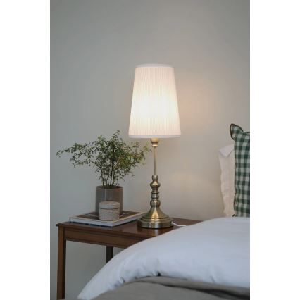 Markslöjd 108970 - NOBLE asztali lámpa 1xE14/40W/230V 66 cm fehér/sárgaréz