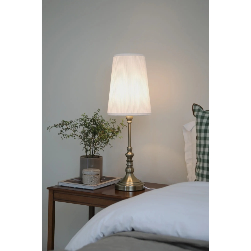 Markslöjd 108970 - NOBLE asztali lámpa 1xE14/40W/230V 66 cm fehér/sárgaréz