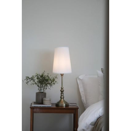 Markslöjd 108970 - NOBLE asztali lámpa 1xE14/40W/230V 66 cm fehér/sárgaréz
