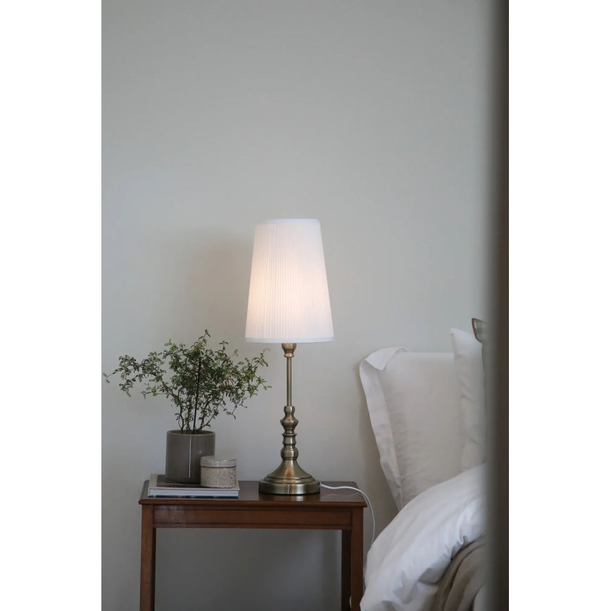 Markslöjd 108970 - NOBLE asztali lámpa 1xE14/40W/230V 66 cm fehér/sárgaréz