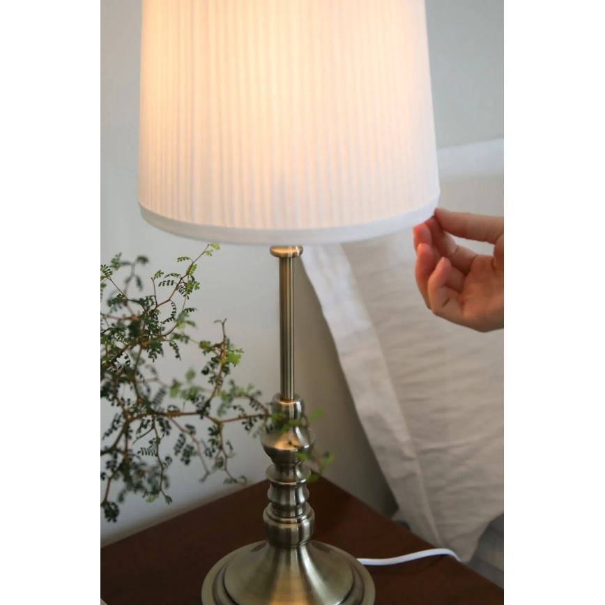 Markslöjd 108970 - NOBLE asztali lámpa 1xE14/40W/230V 66 cm fehér/sárgaréz