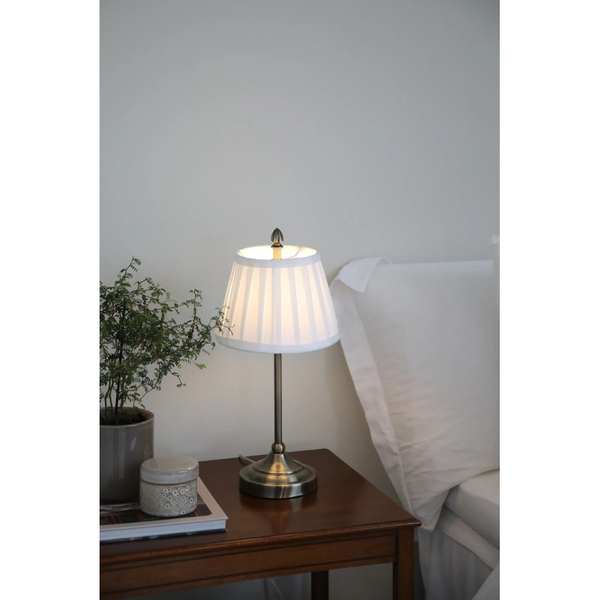 Markslöjd 108973 - Asztali lámpa OXFORD 1xE14/40W/230V fehér/sárgaréz