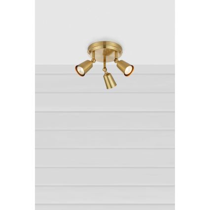 Markslöjd 108980 - TINY spotlámpa 3xGU10/7W/230V, sárgaréz