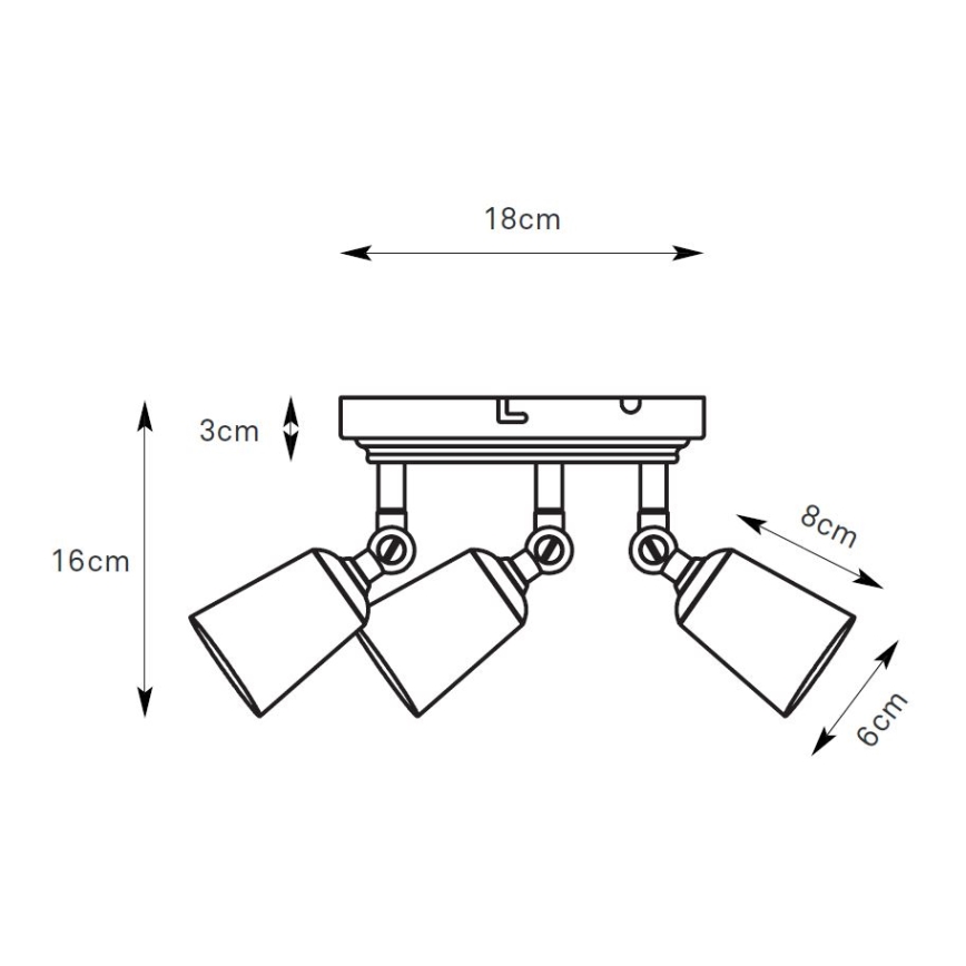 Markslöjd 108980 - TINY spotlámpa 3xGU10/7W/230V, sárgaréz