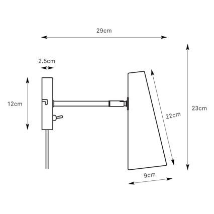 Markslöjd 108992 - PEAK fali lámpa 1xE14/40W/230V szürke