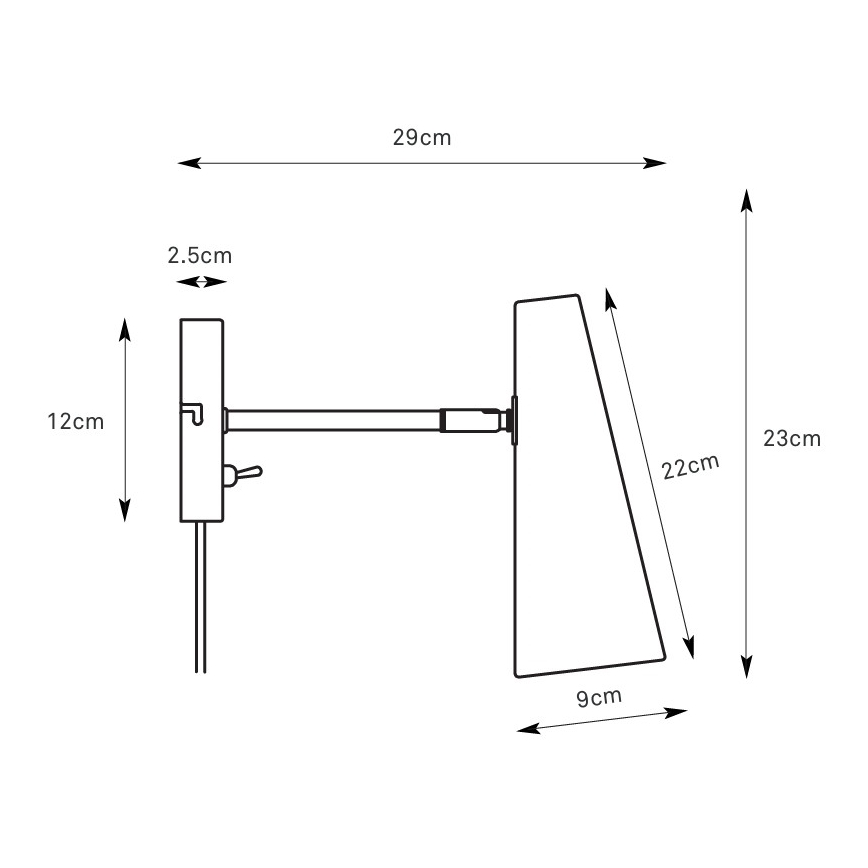 Markslöjd 108992 - PEAK fali lámpa 1xE14/40W/230V szürke