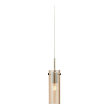 Markslöjd 109015 - Kábeles függőlámpa TIBIA 1xE14/40W/230V füstös bézs/sárgaréz