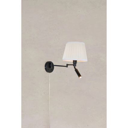 Markslöjd 109016 - LED fali lámpa PIVOT 1xE27/40W/230V + LED/4W krémszínű/fekete